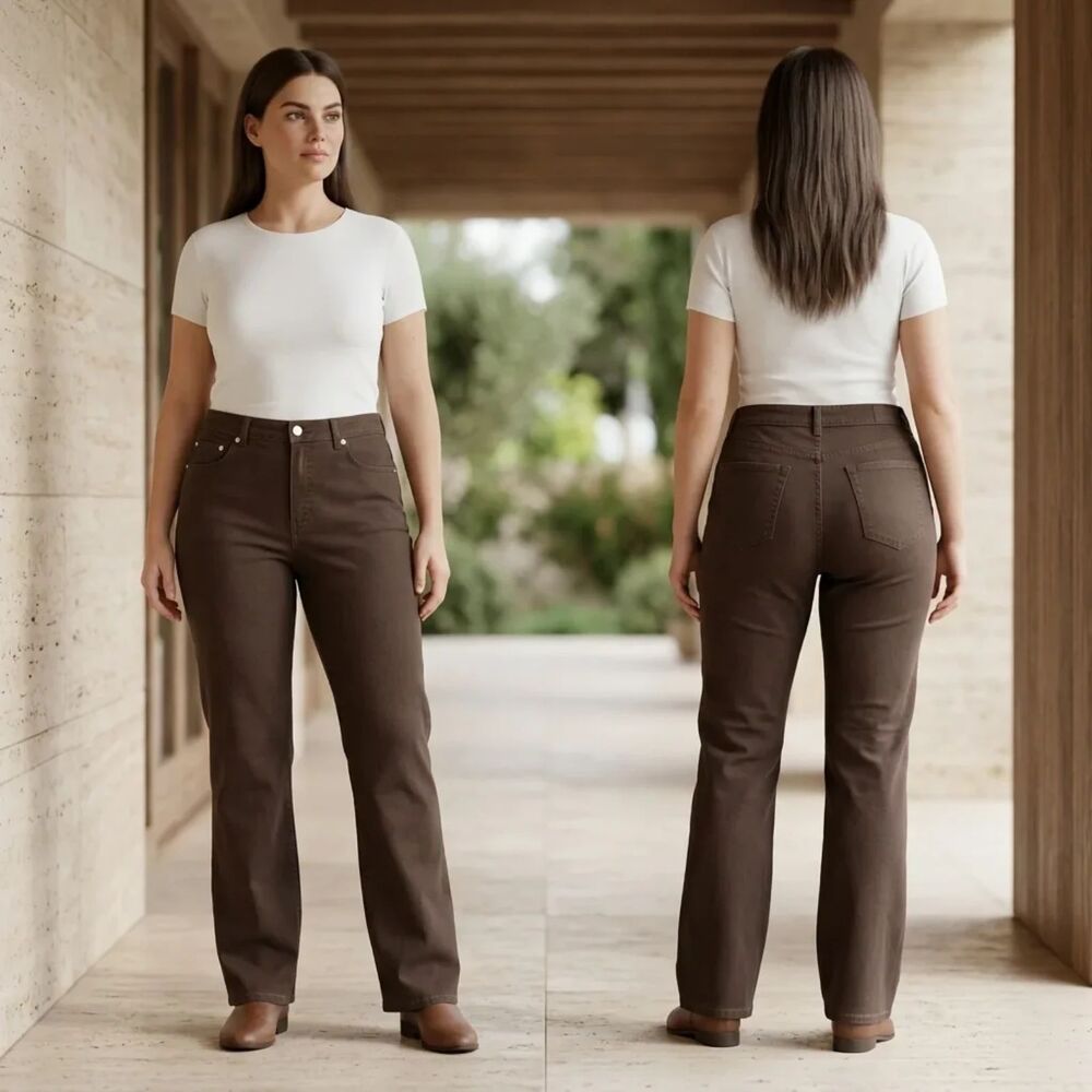 Marks & Spencer Bitter Chocolate (brown) Lyocell, Cotton, | Sz US 10 Long